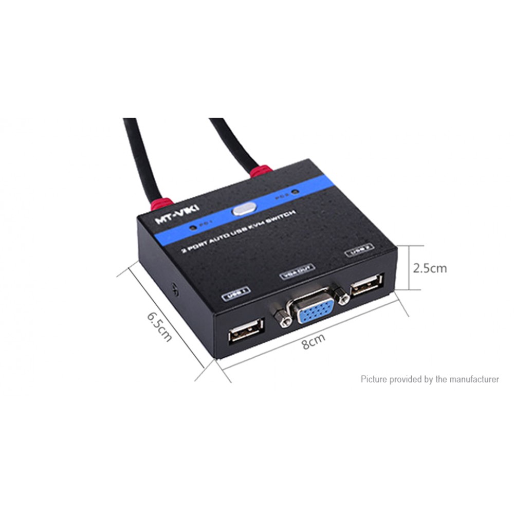 MT-VIKI MT-281KL 2-Port USB VGA KVM Switch Box